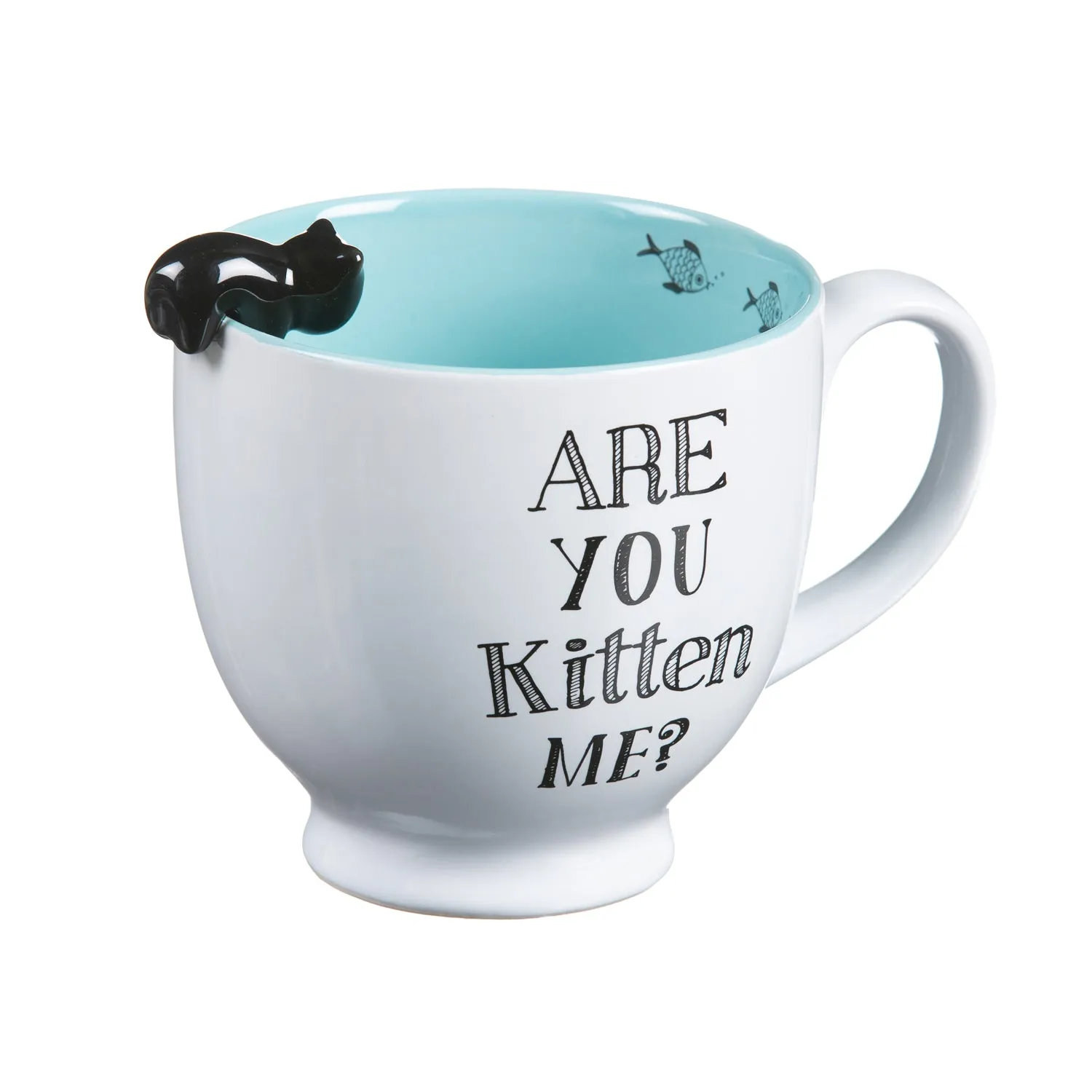 14 OZ Kitty with Fish Ceramic Cup,3amh165