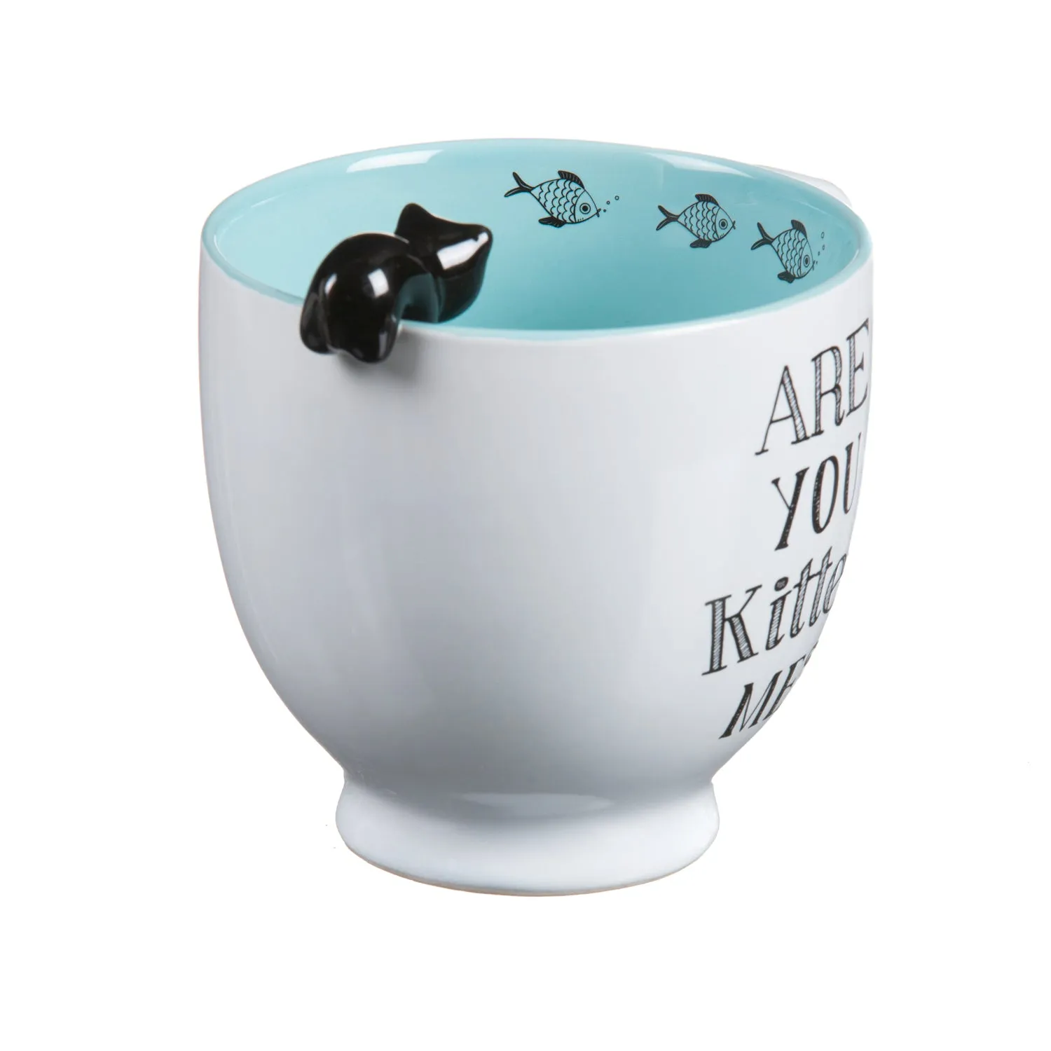 14 OZ Kitty with Fish Ceramic Cup,3amh165