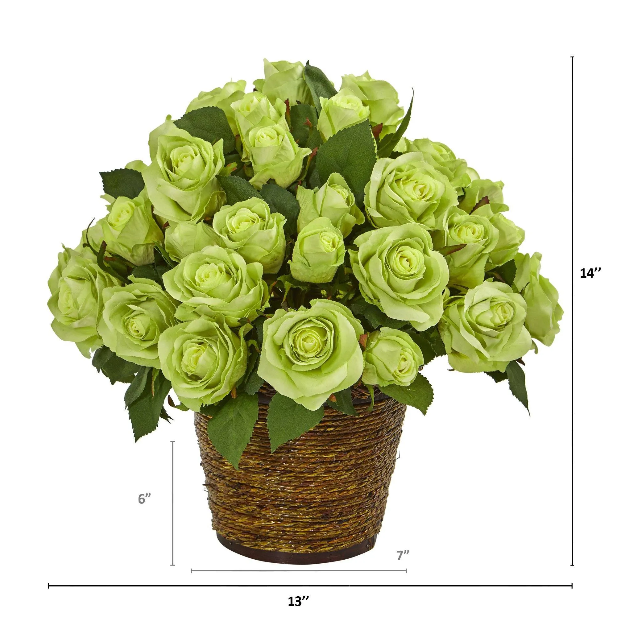 14” Rose Artificial Arrangement in Basket