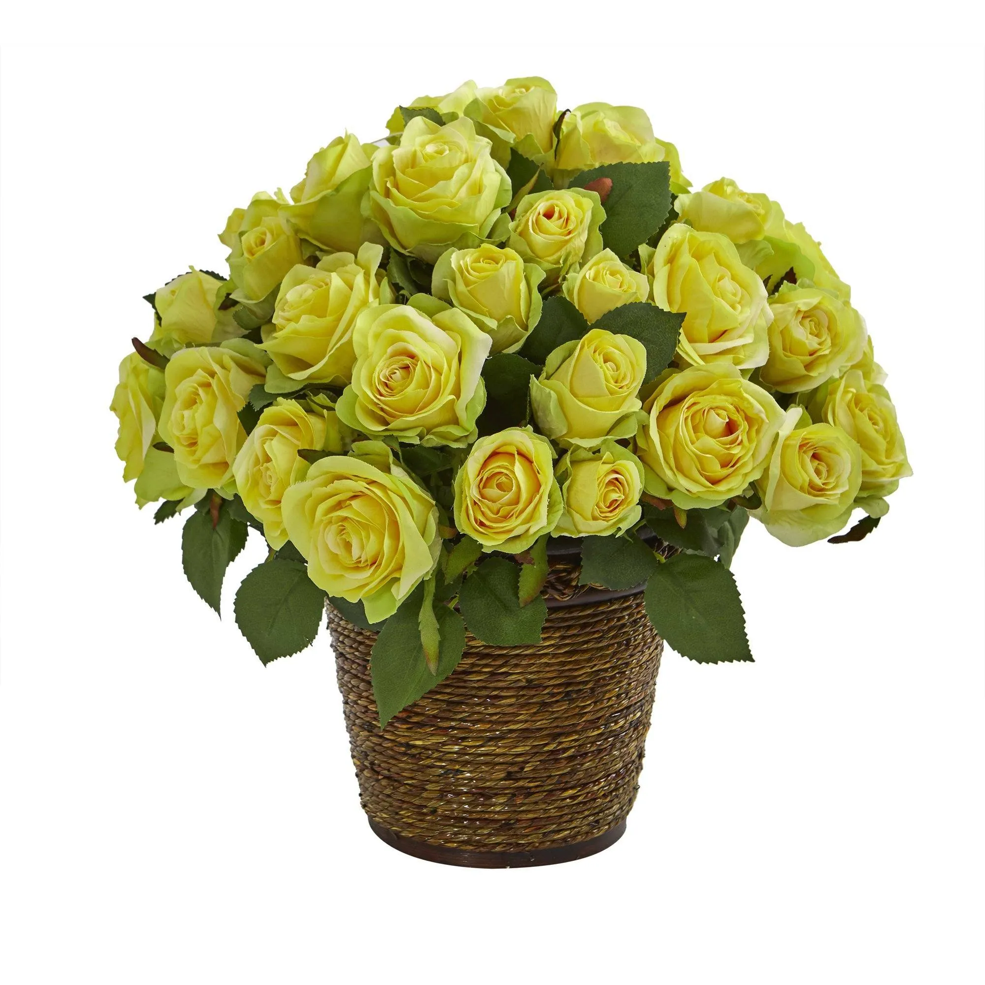 14” Rose Artificial Arrangement in Basket