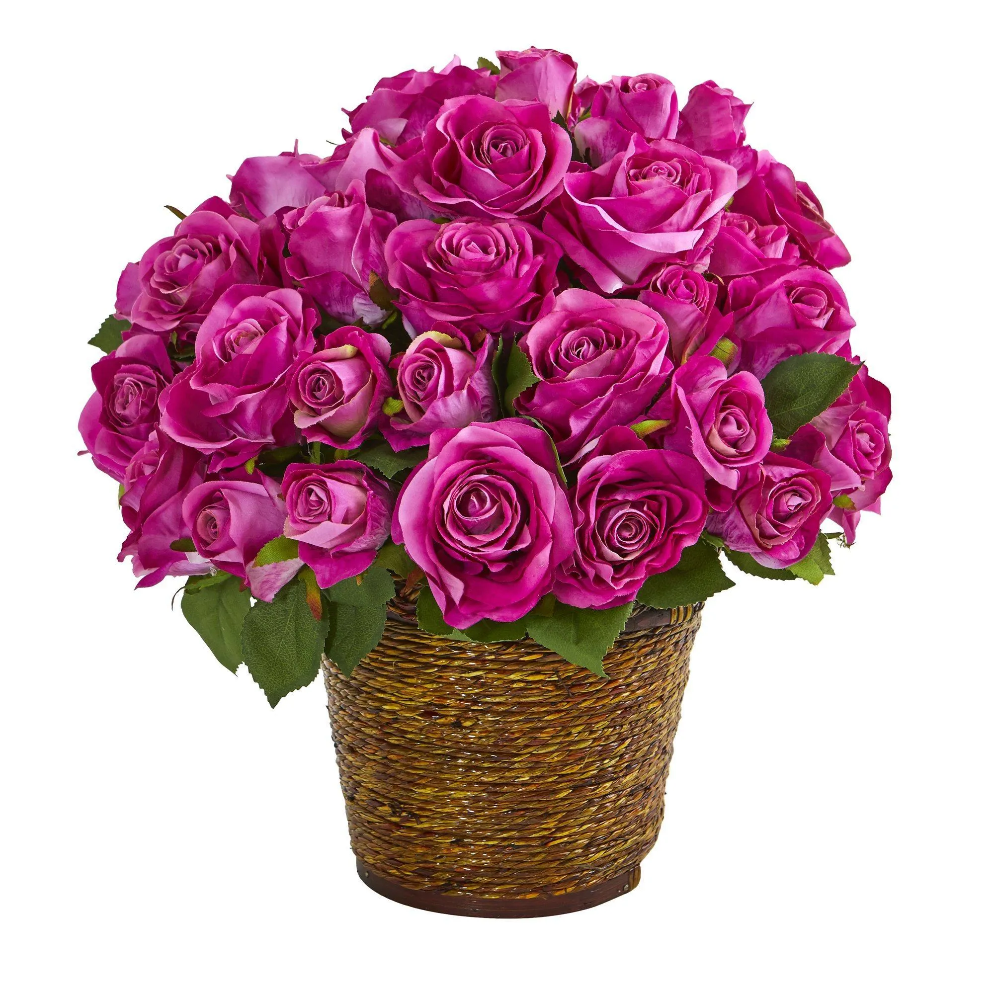 14” Rose Artificial Arrangement in Basket