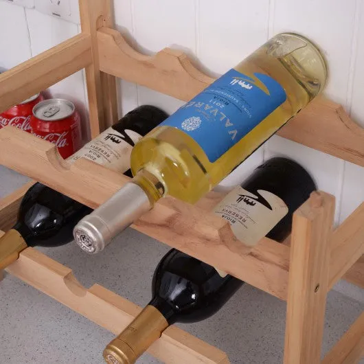 2 Tier Storage 8 Bottle Wood Wine Rack