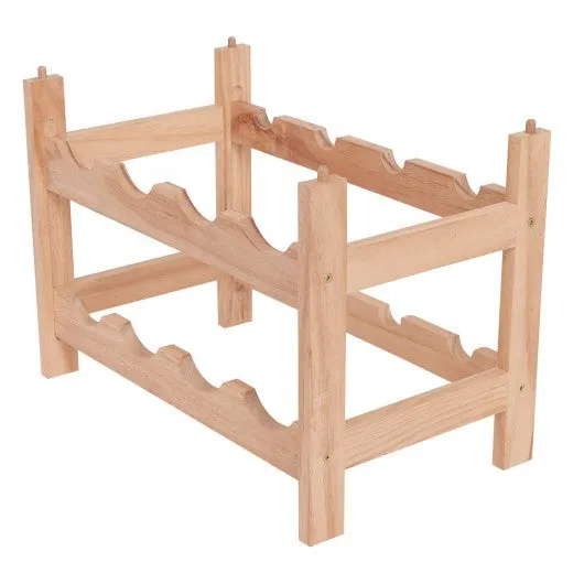 2 Tier Storage 8 Bottle Wood Wine Rack