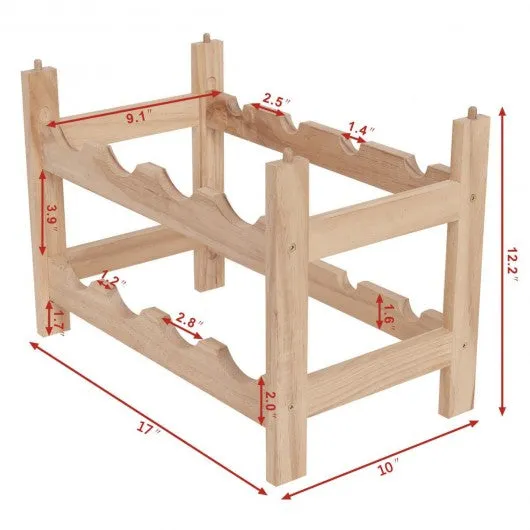 2 Tier Storage 8 Bottle Wood Wine Rack