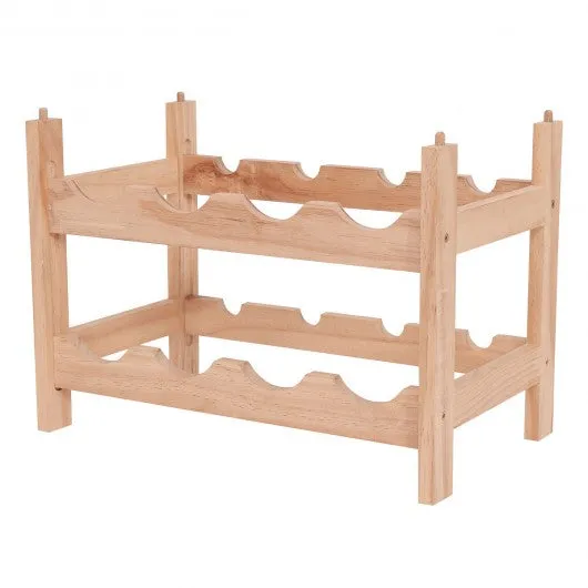 2 Tier Storage 8 Bottle Wood Wine Rack