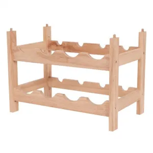 2 Tier Storage 8 Bottle Wood Wine Rack