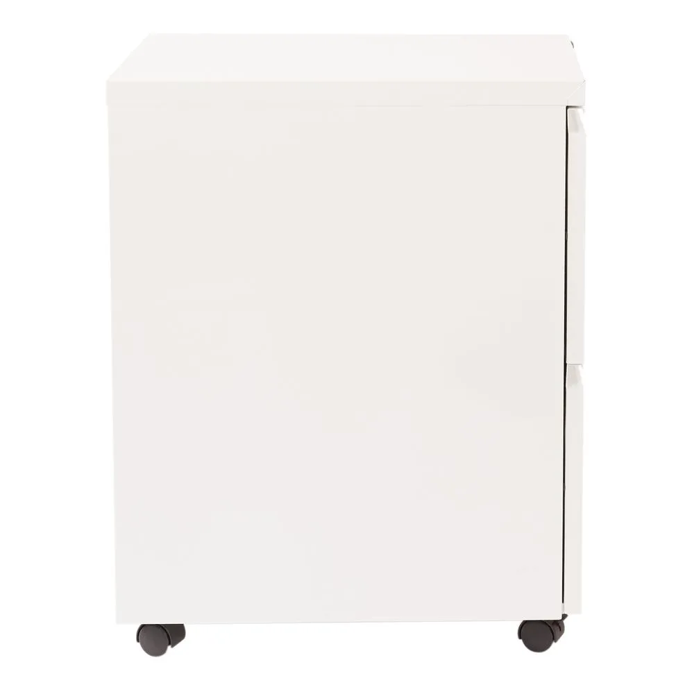 22" Closed Top Mobil Pedestal With Casters - File/File (White), PTC22FF-WH