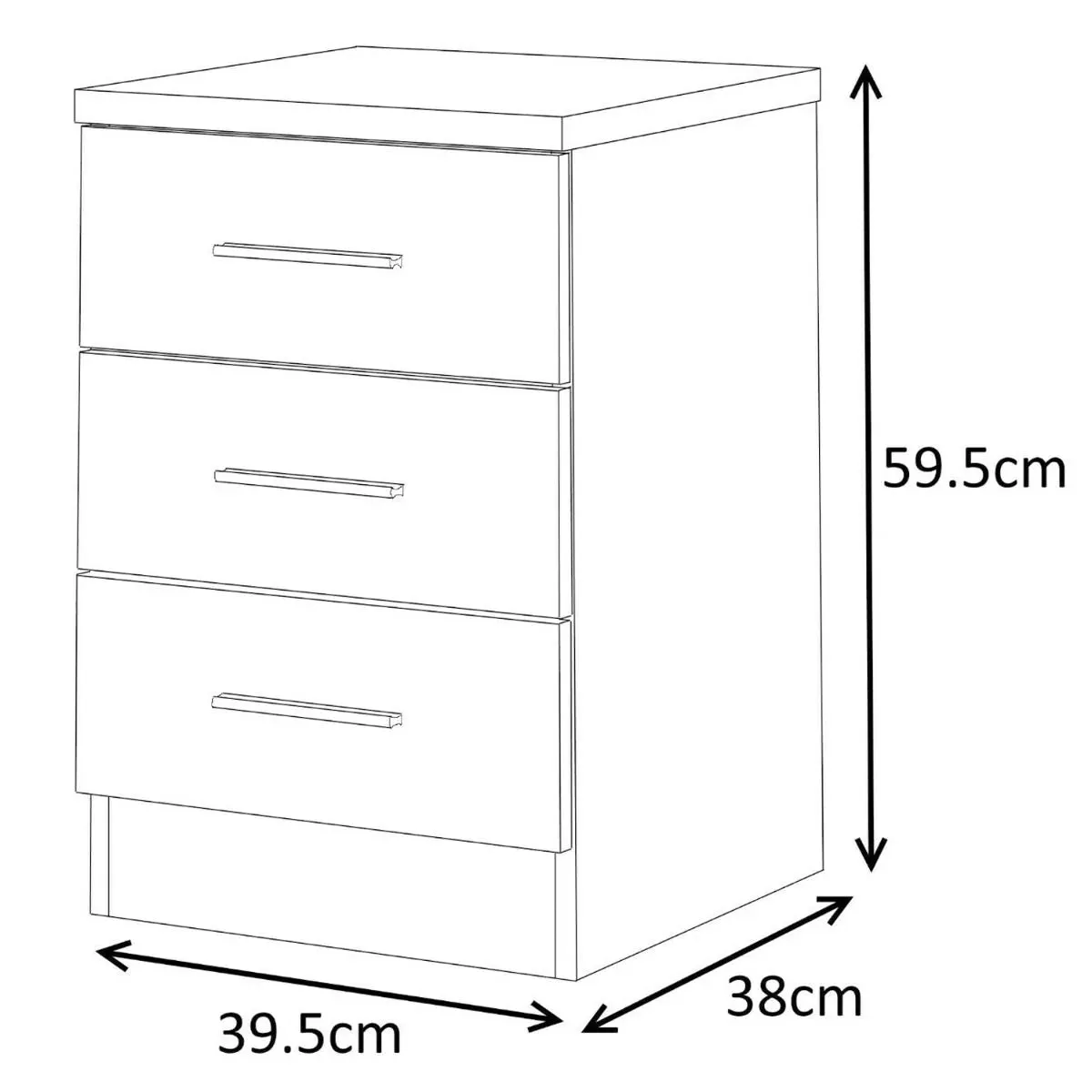 3 Piece Reflect High Gloss XL 2 Door Sliding Door Wardrobe Set - Matt White