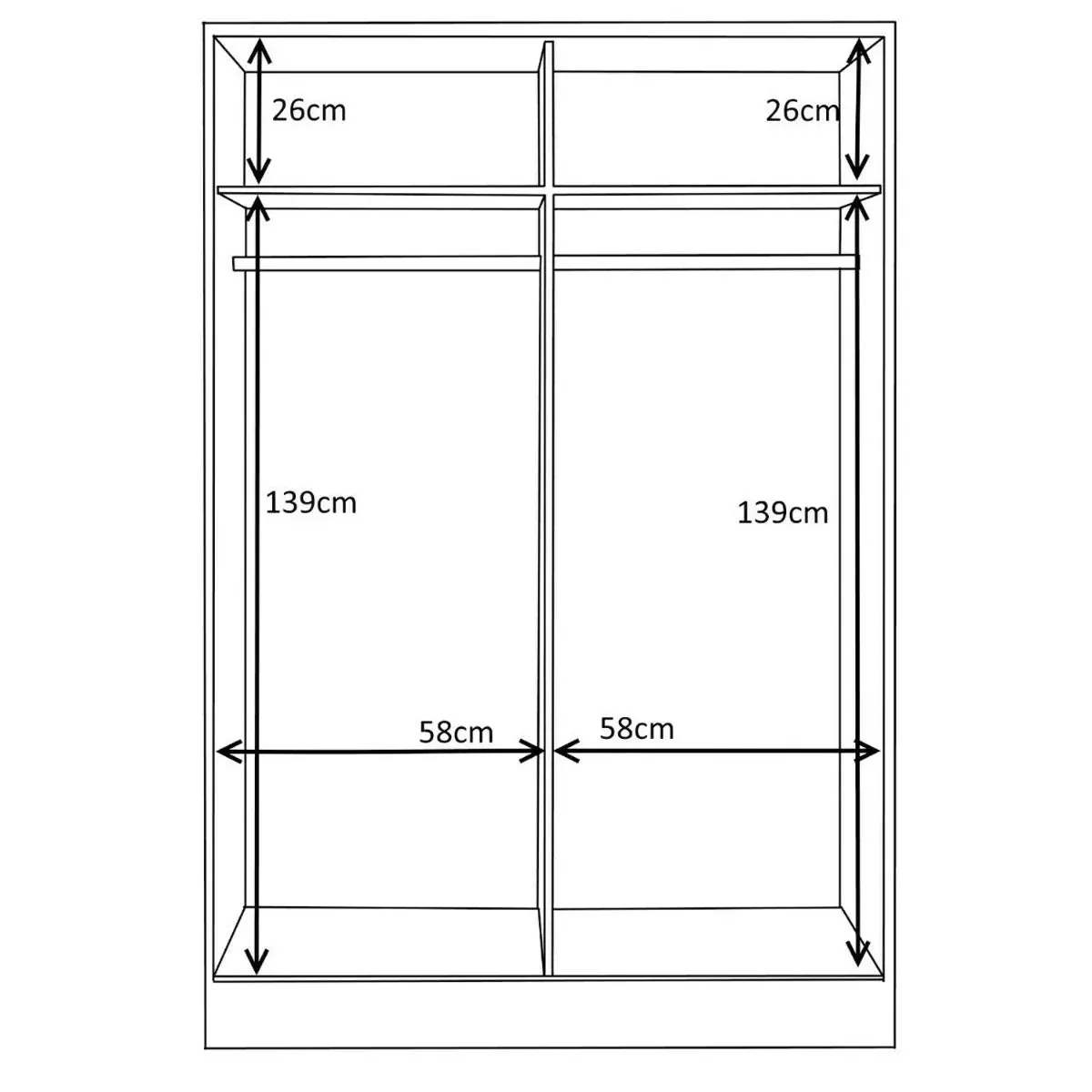 3 Piece Reflect High Gloss XL 2 Door Sliding Door Wardrobe Set - Matt White