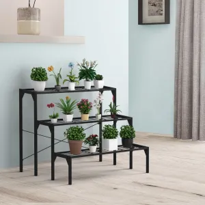 3 Tier Plant Stand with Heavy Duty Steel Frame for Garden & Patio & Balcony