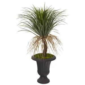 3.5’ Pony Tail Palm Artificial Plant in Decorative Brown Urn