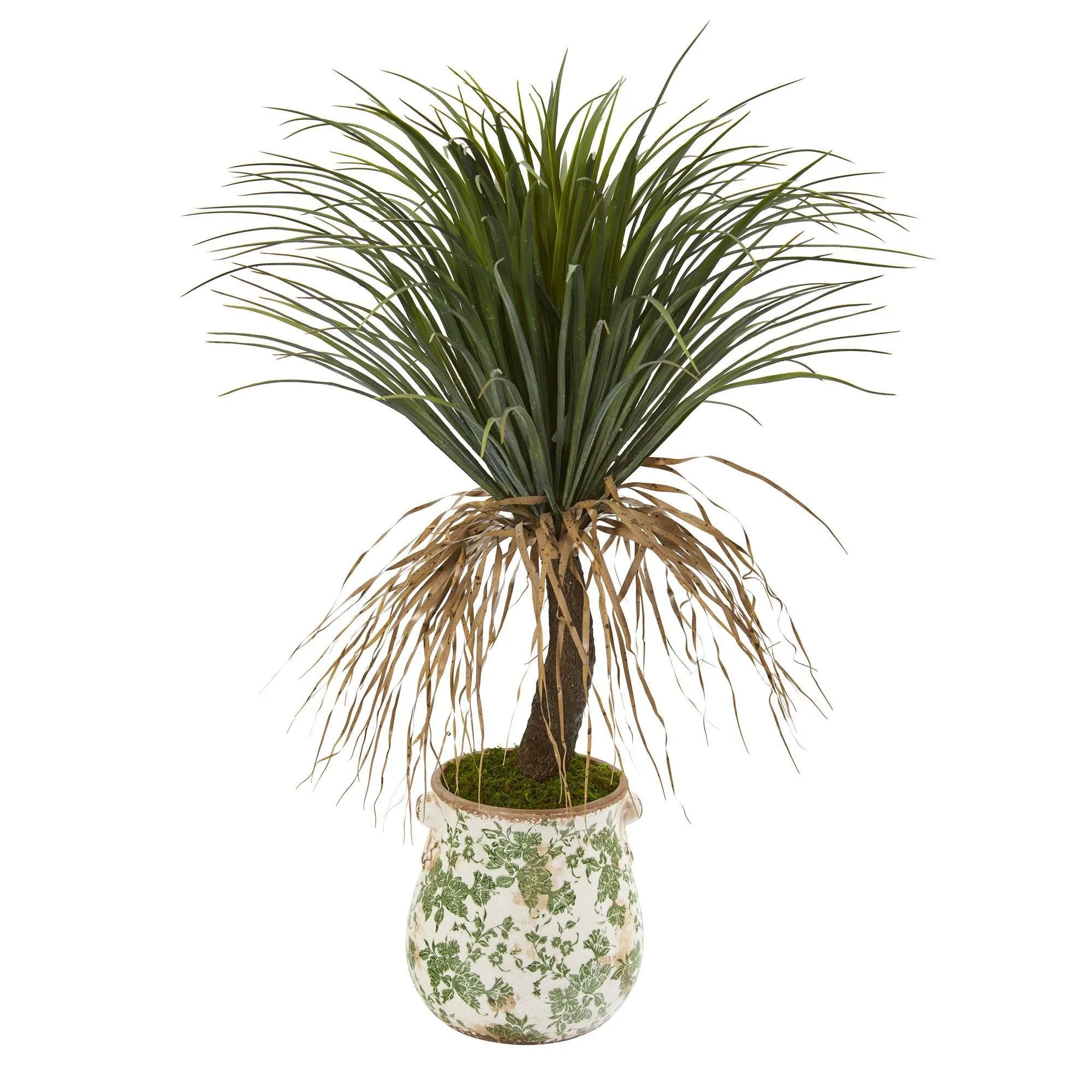 38” Pony Tail Palm Artificial Plant in Floral Planter