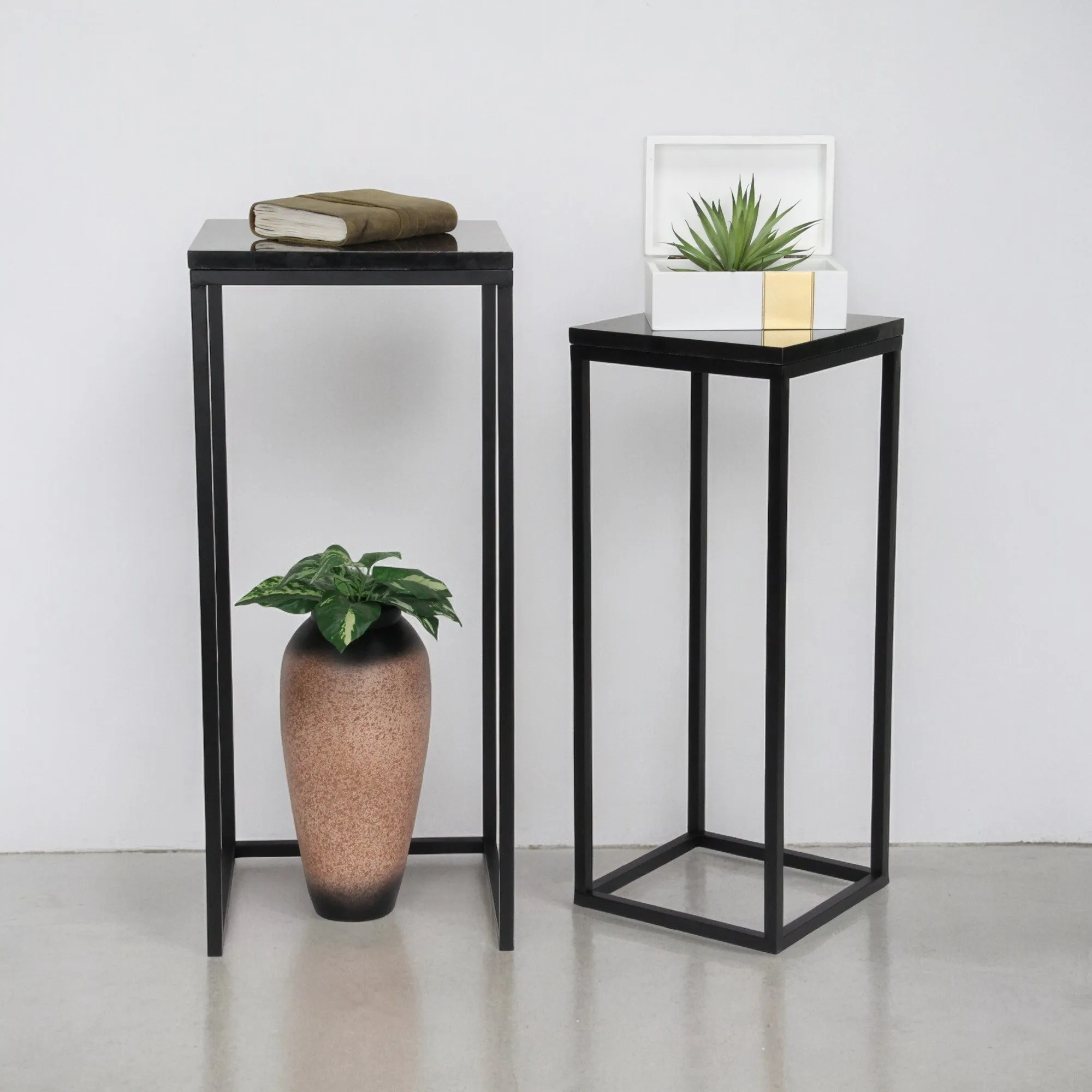 6025-2BK - Sarraseau Marble Side Tables