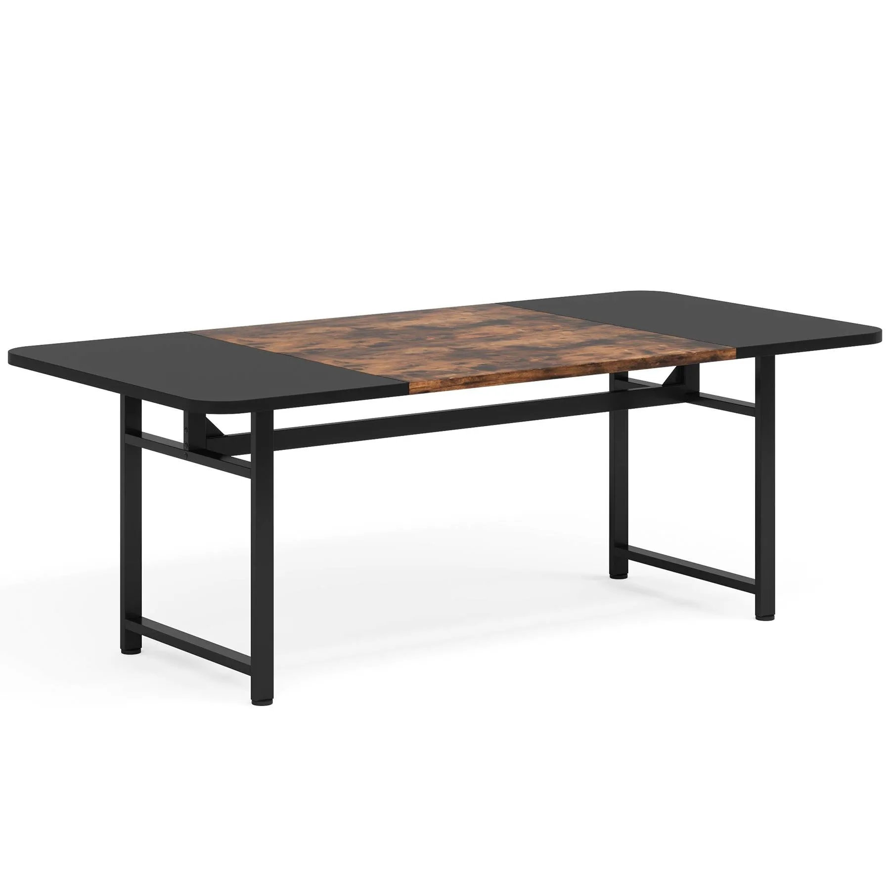 70.8" Dining Table, Industrial Rectangle Kitchen Table for 6-8 People