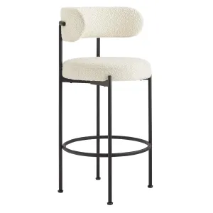 Albie Boucle Fabric Bar Stools - Set of 2 By Modway - EEI-6520 - Ivory Black