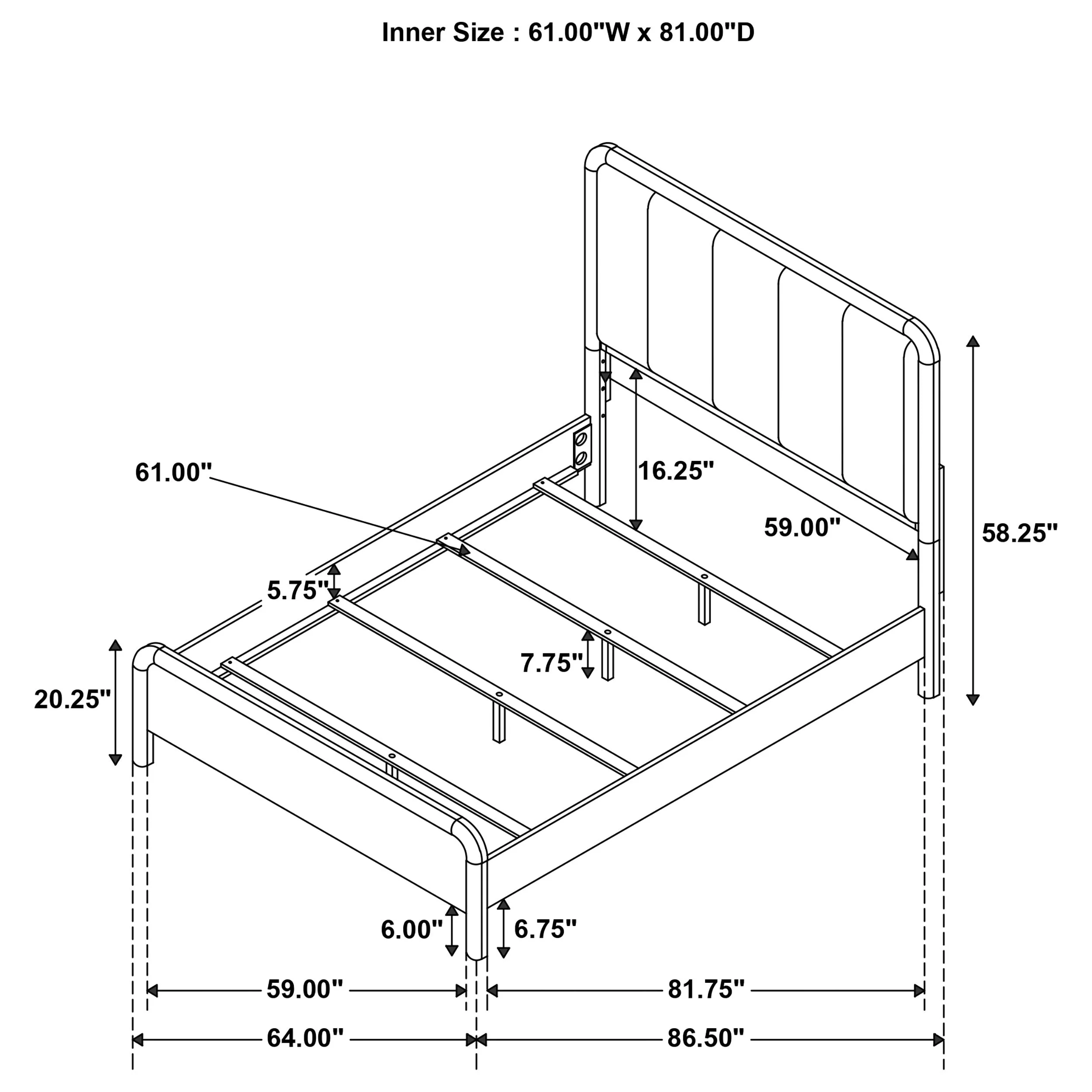 Amsbury 59-inch Upholstered Queen Bed Nutmeg