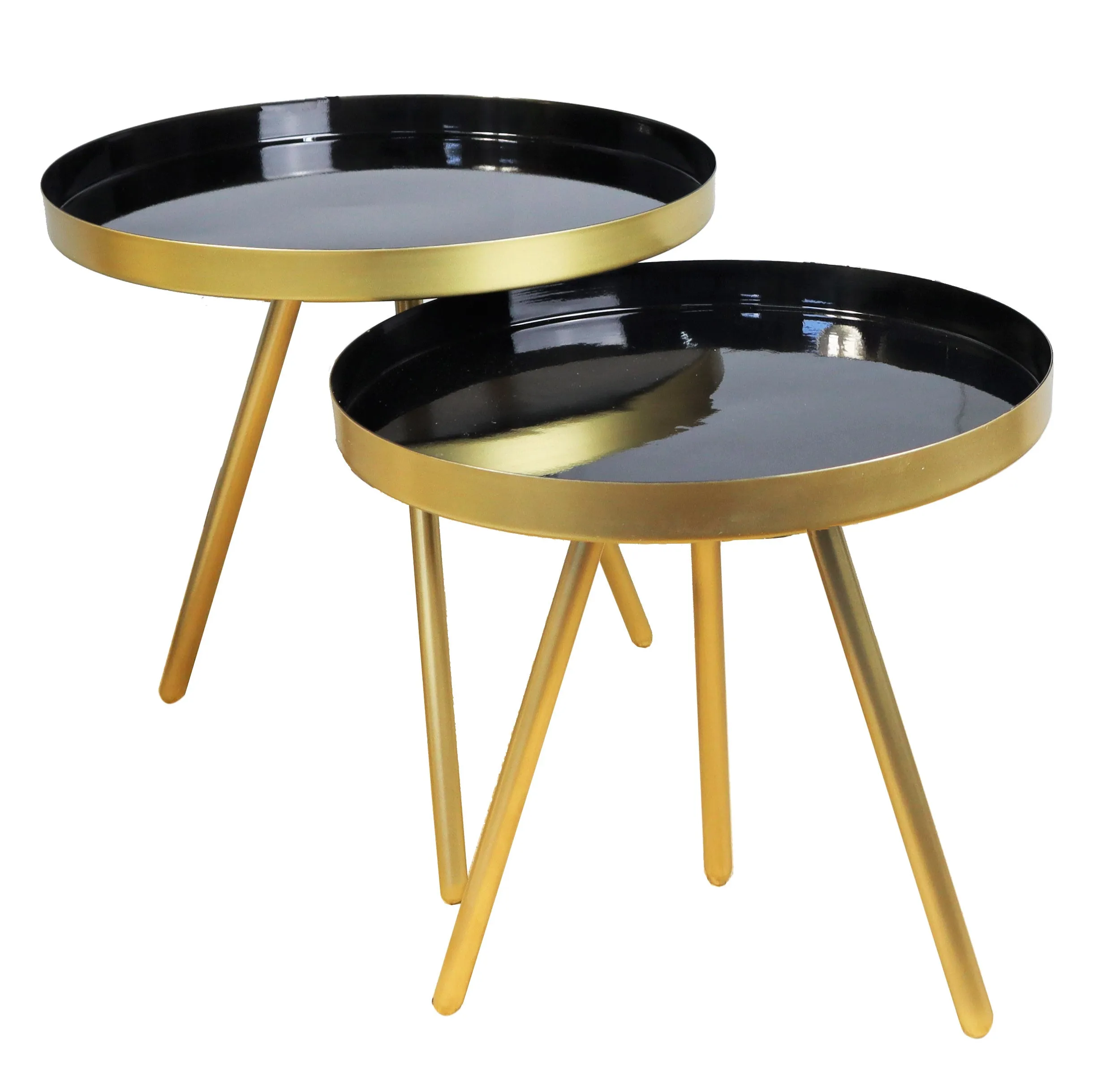 Ava Gold and Black Metal Nest Of 2 Tables