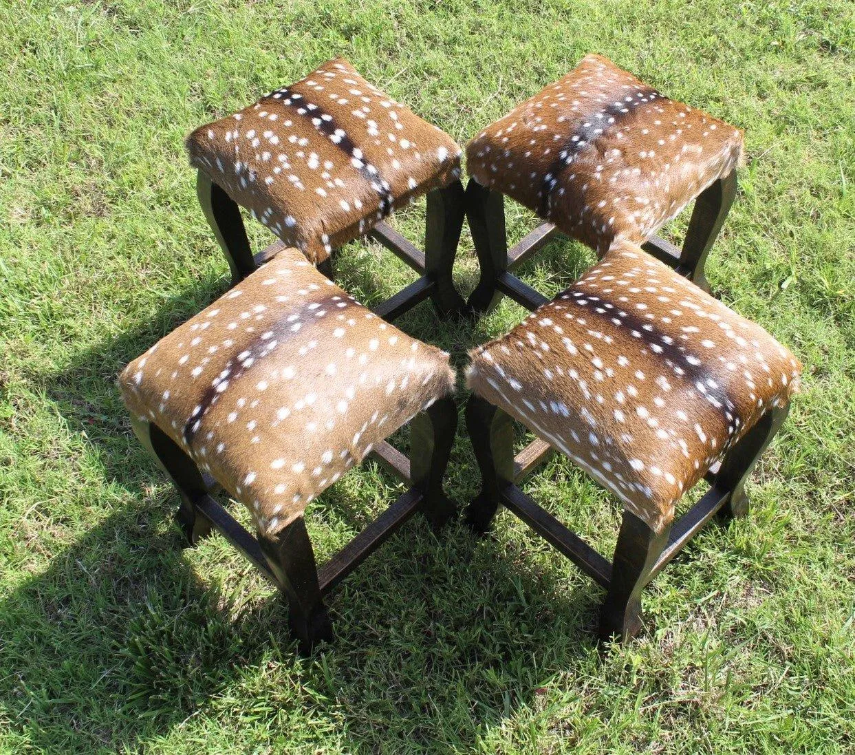 Axis Deer Hide Upholstered Bar Stool