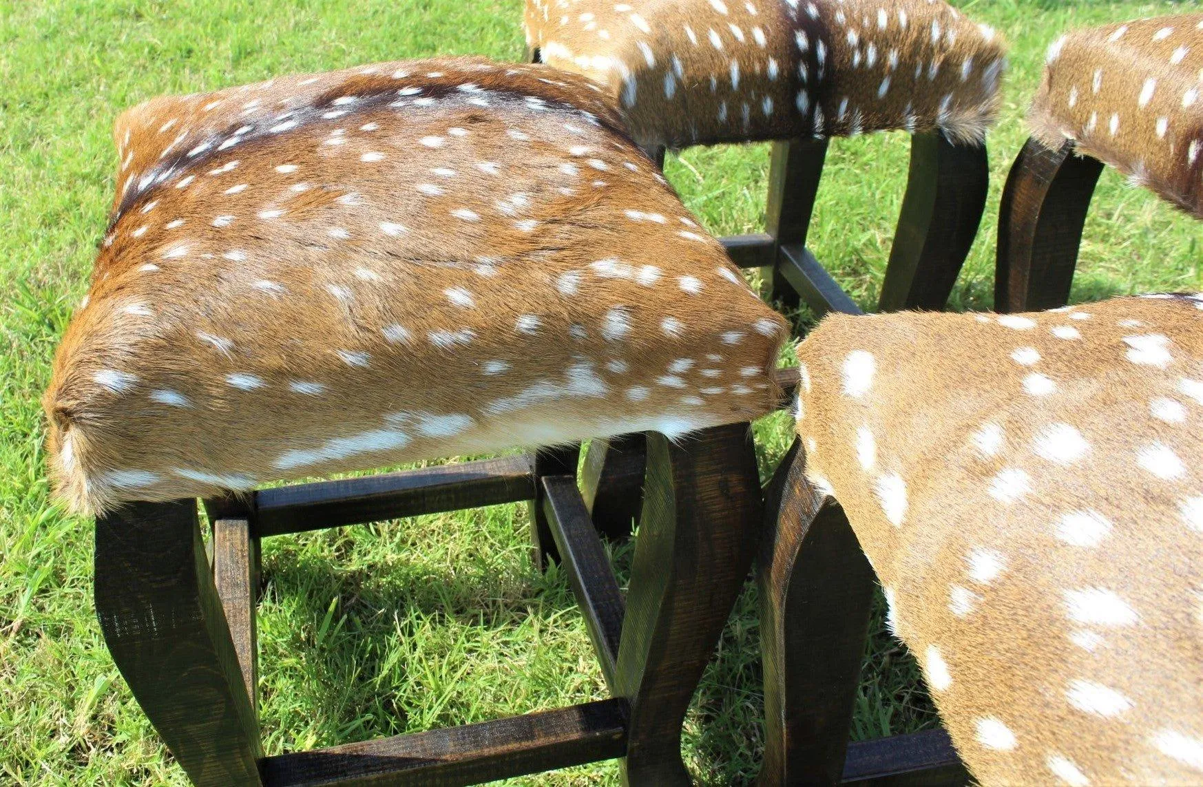 Axis Deer Hide Upholstered Bar Stool