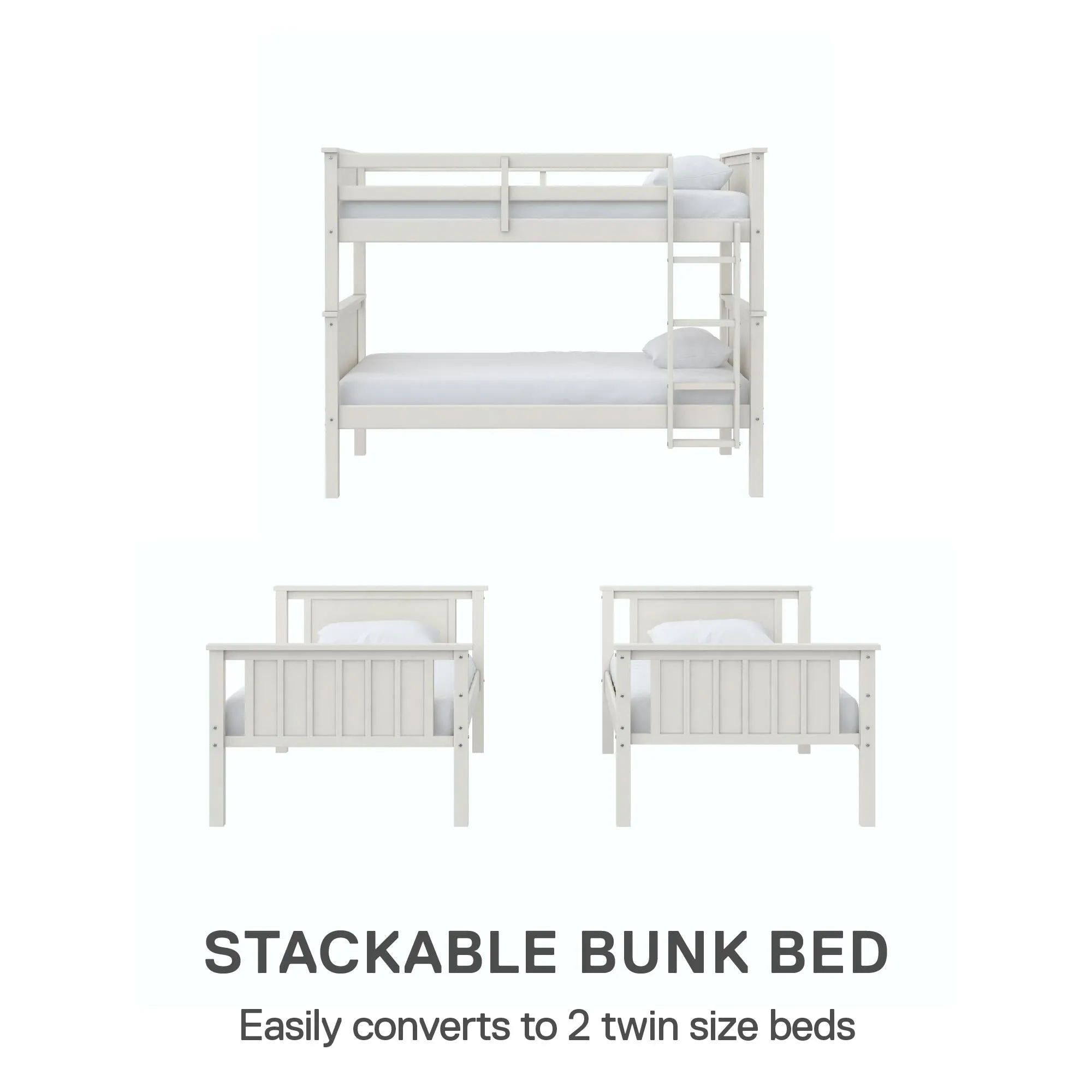 Bailen Kid's Convertible Wood Bunk Bed