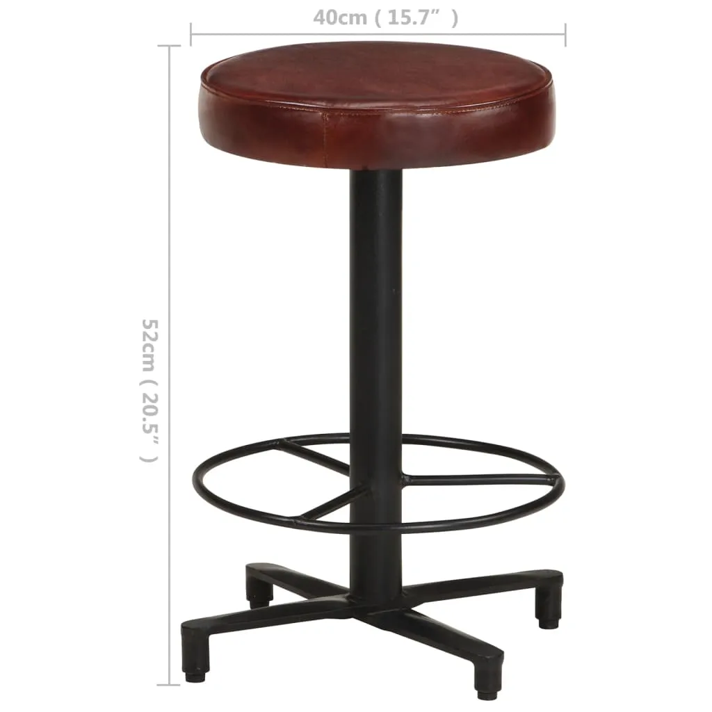 Bar Stools 2 pcs 52 cm Real Leather