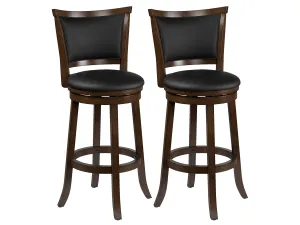 Black Bar Height Bar Stools, Set of 2