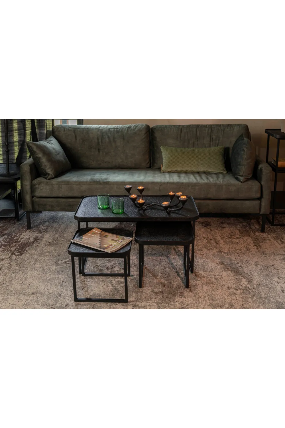 Black Metal Coffee Table Set (3) | Dutchbone Winston