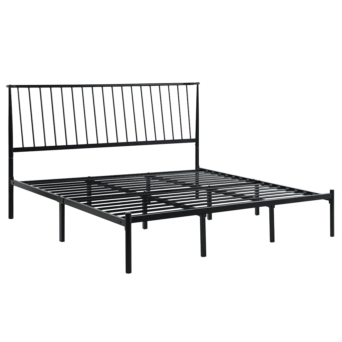 Black Metal King Platform Bed - No Box Spring Needed