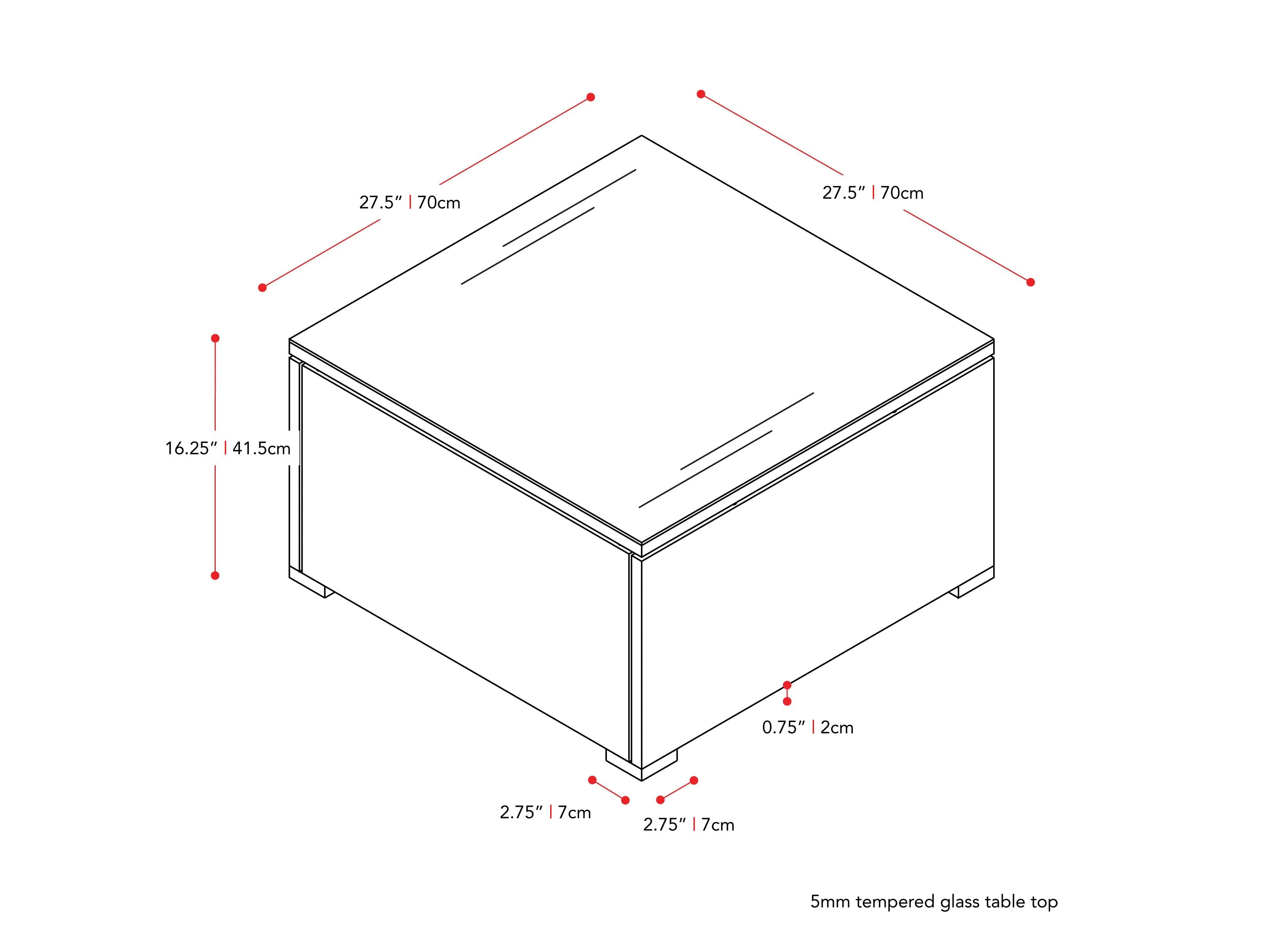 Black Square Outdoor Coffee Table