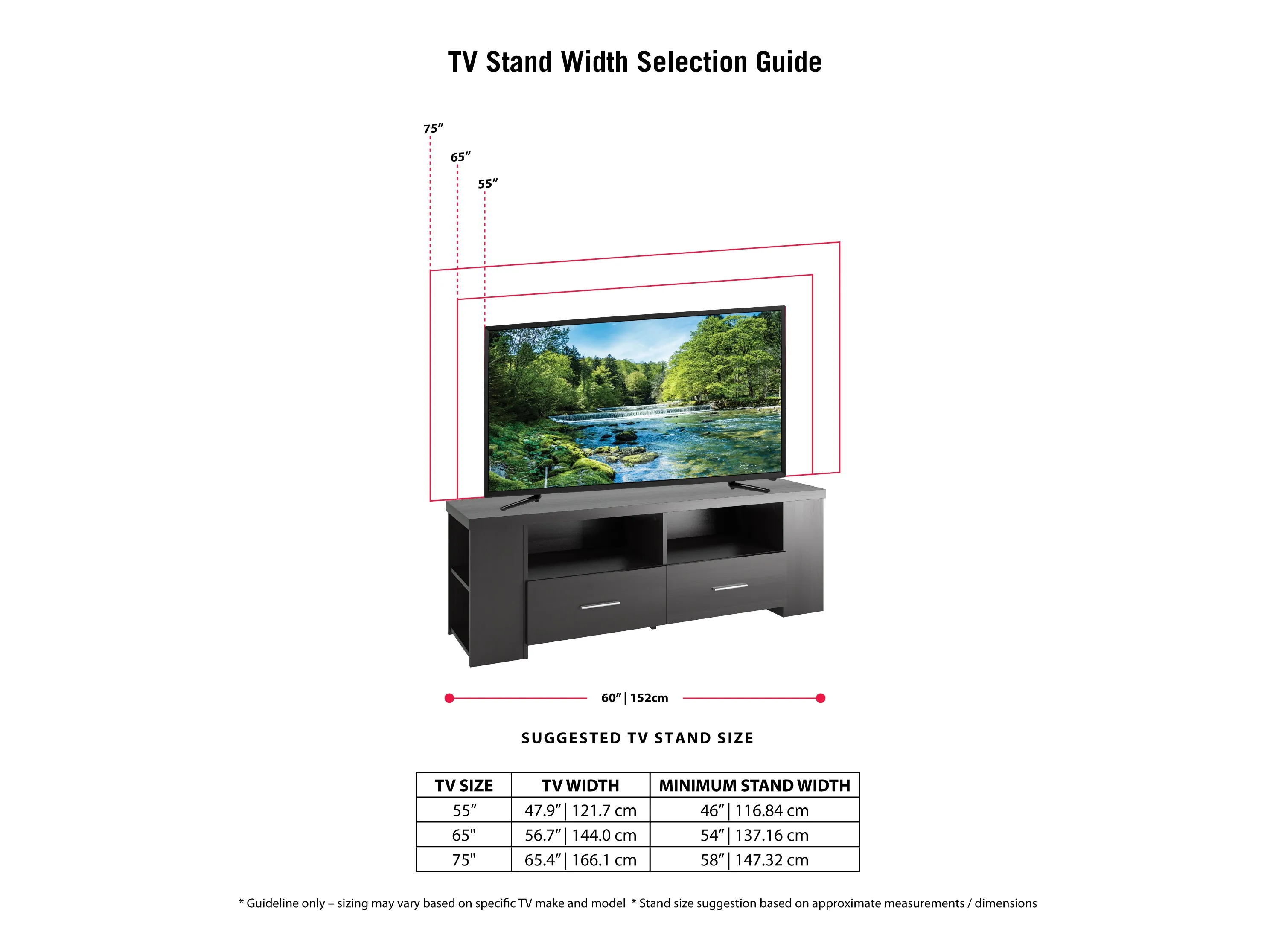 Black TV Stand, TVs up to 75"