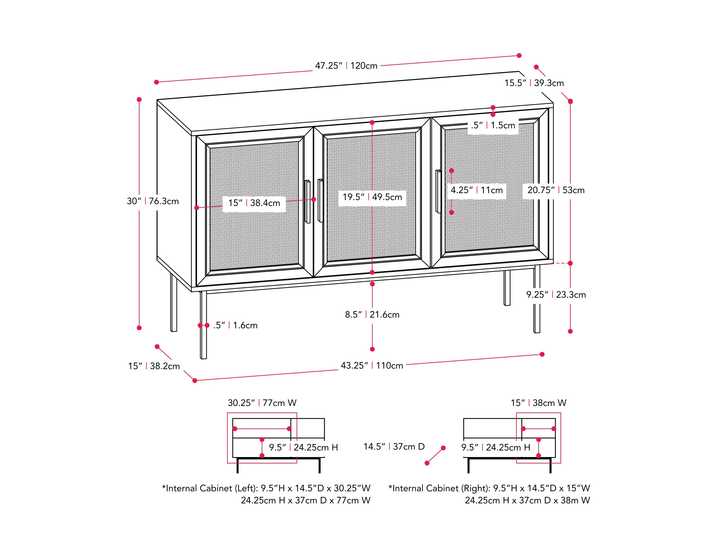 Black Wood Sideboard Buffet