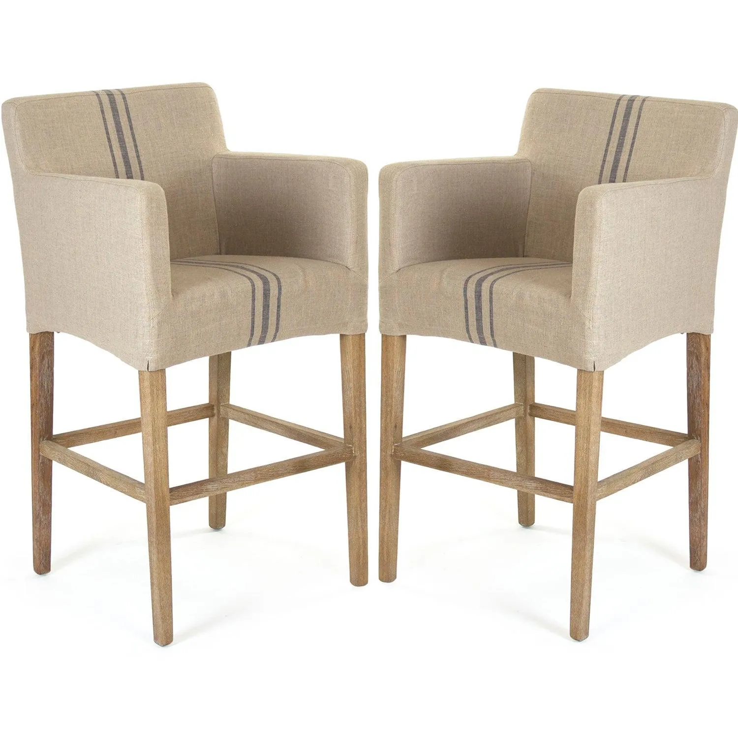 Blue Striped Avignon Bar Stools