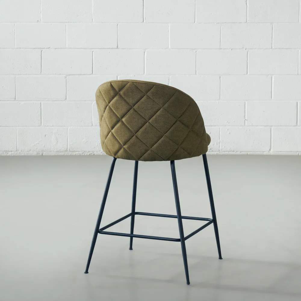 BRANSON - Green Fabric Counter Stool - FINAL SALE