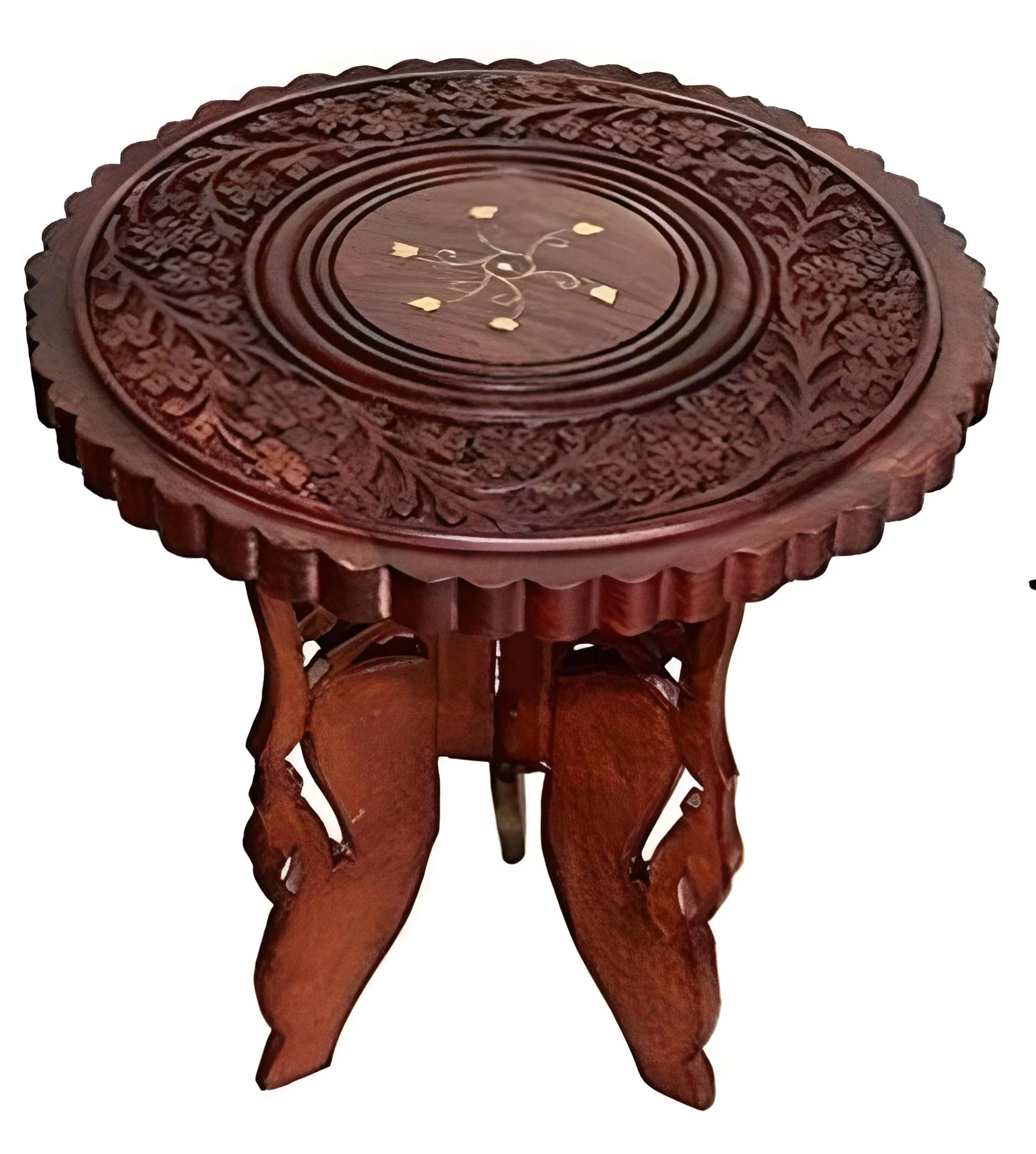 Bros Moon Wood Maulik Aditya'S Elegant And Sturdy Favourite Table For Living And Bed Room/Kid'S Furniture/Out Door/Garden Use/Gift/Festival (Floral Coffee Table, 12 Inches)