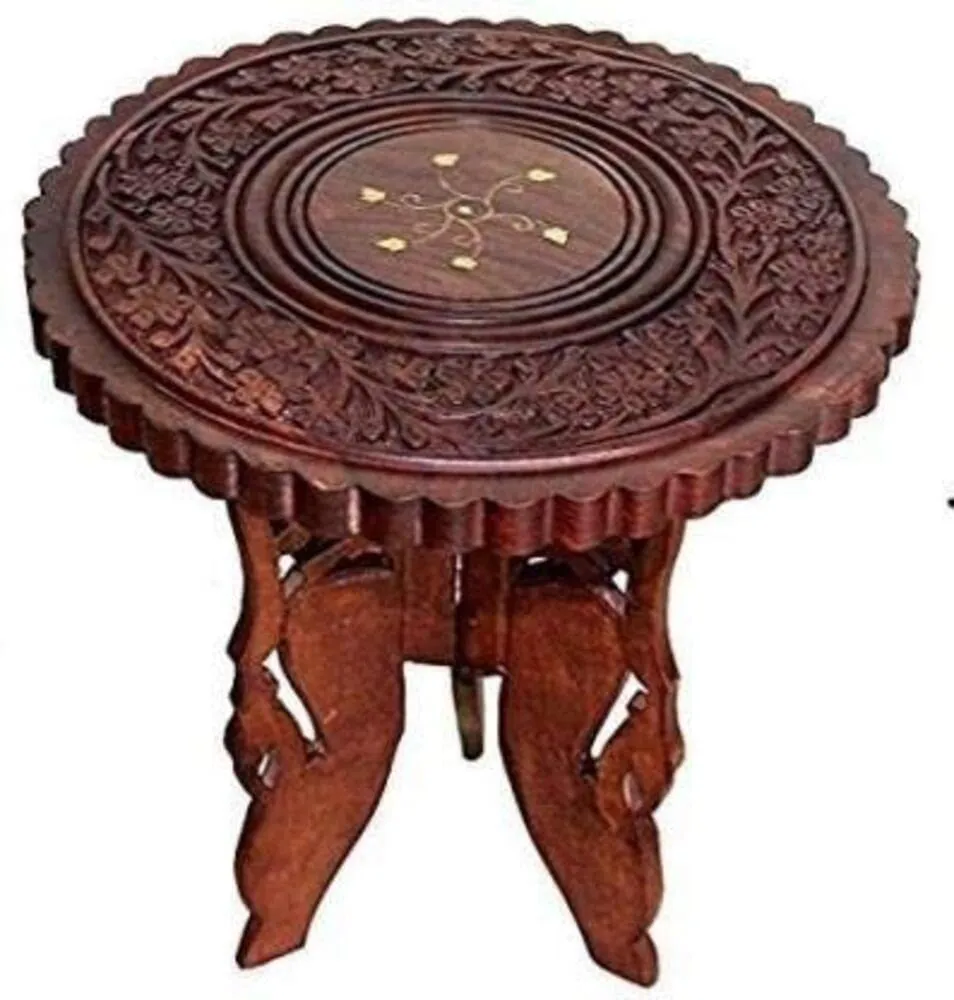 Bros Moon Wood Maulik Aditya'S Elegant And Sturdy Favourite Table For Living And Bed Room/Kid'S Furniture/Out Door/Garden Use/Gift/Festival (Floral Coffee Table, 12 Inches)