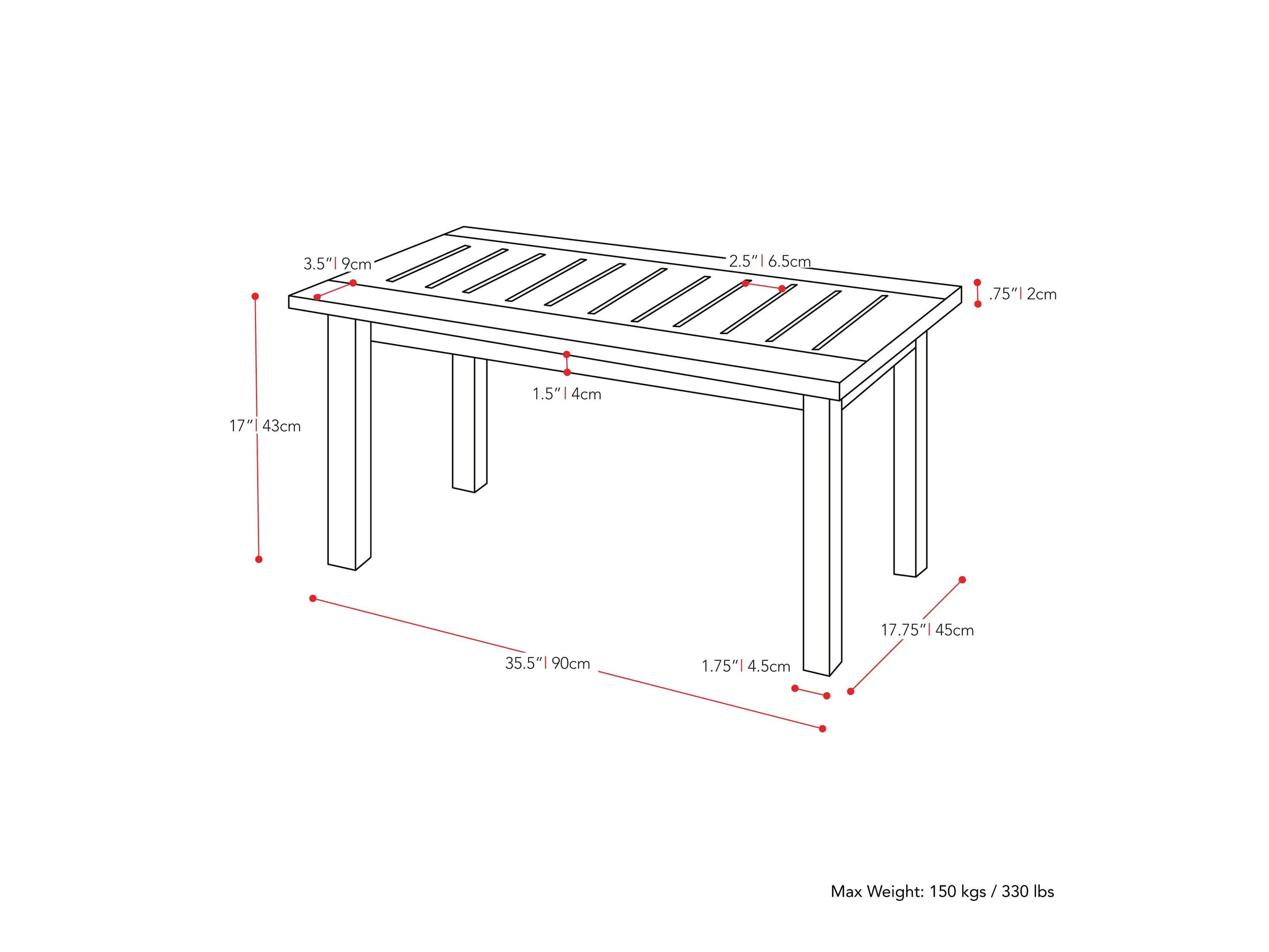 Brown Hardwood Outdoor Coffee Table