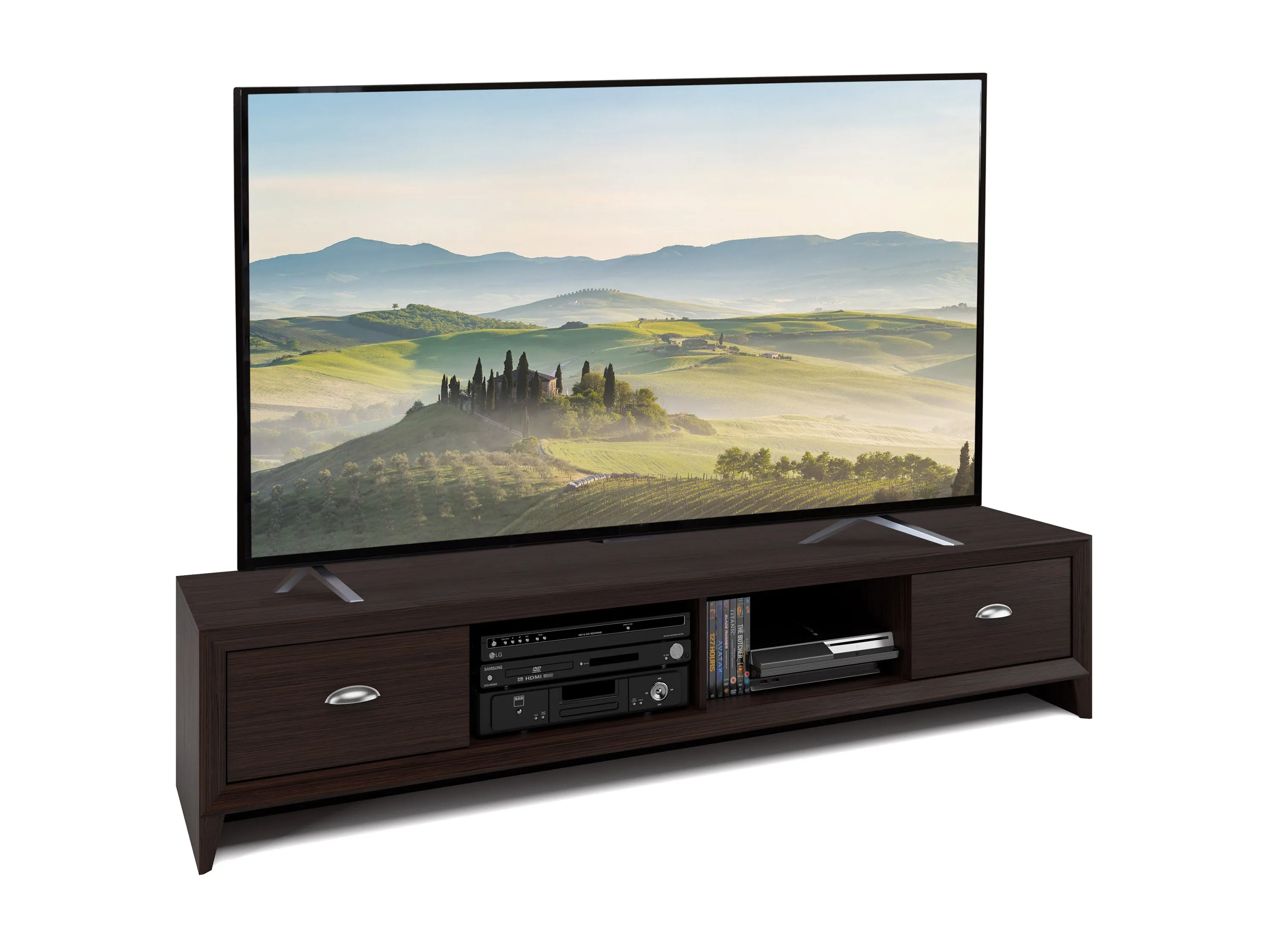 Brown TV Stand, TVs up to 85"