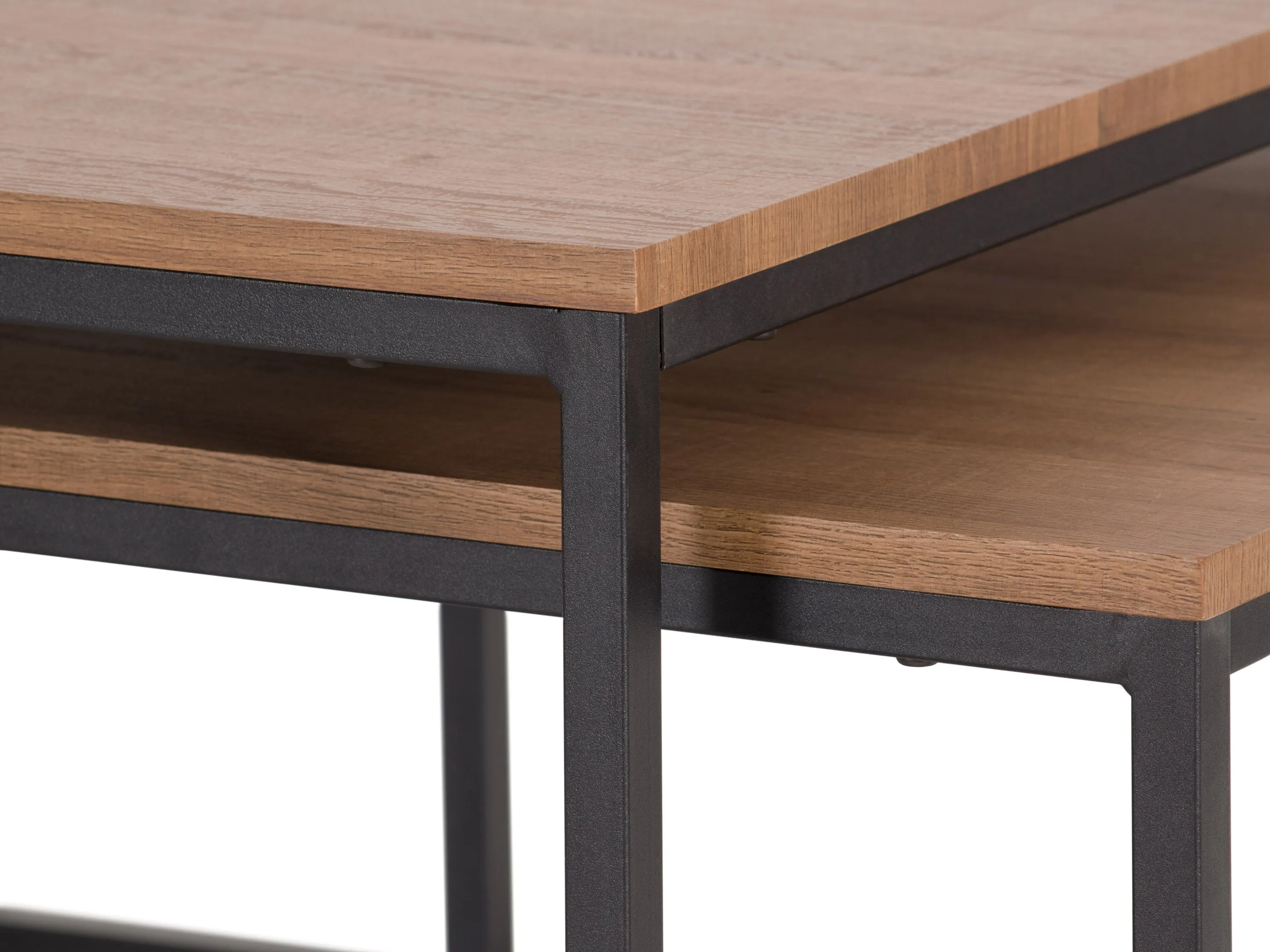 Brown Wood Square Nesting Coffee Tables