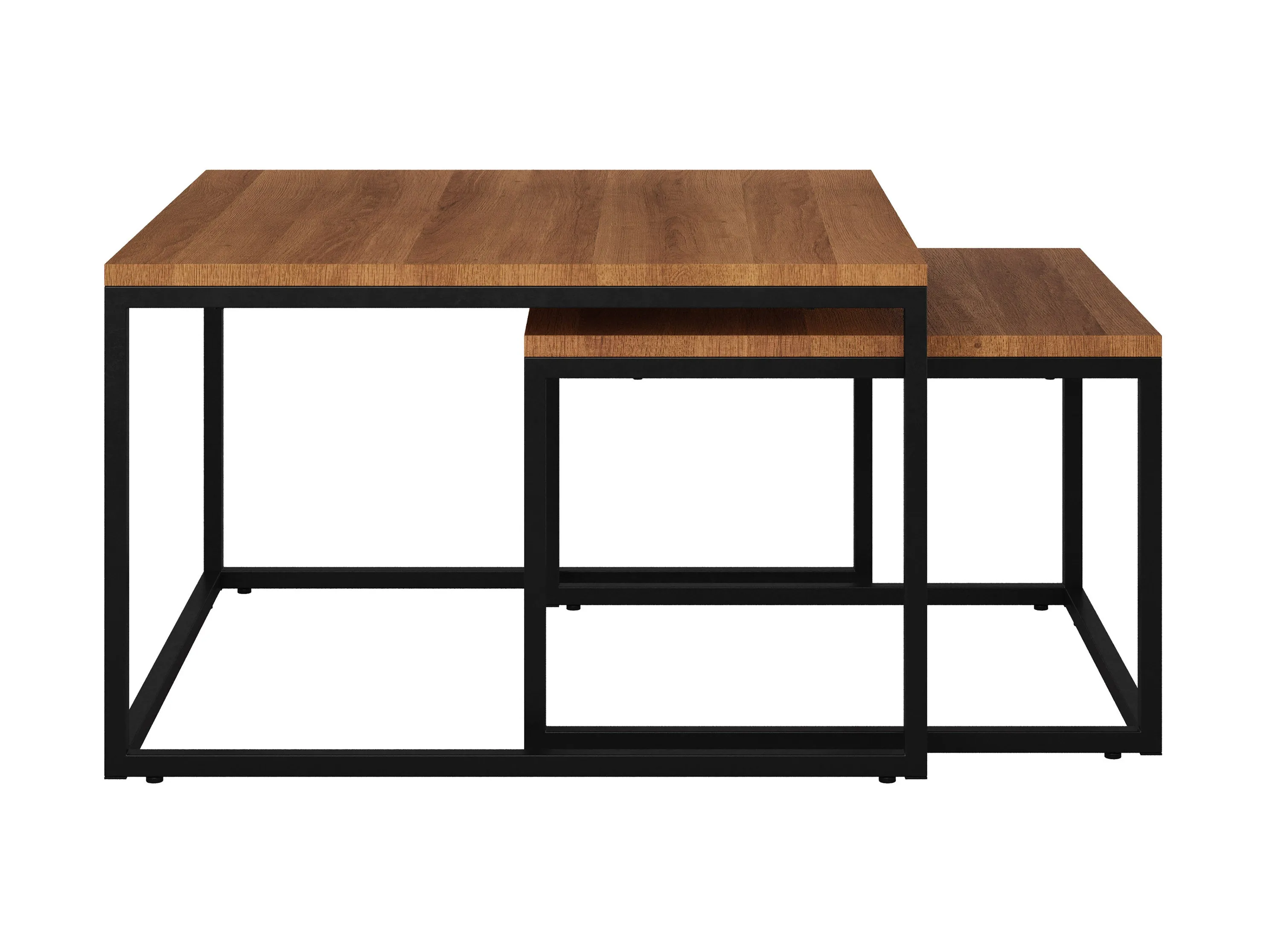 Brown Wood Square Nesting Coffee Tables