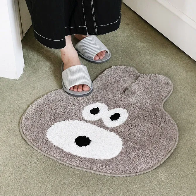 Bunny Puppy Cute Characters Shaped Floor Mats Rugs Bathroom Home Bed Door Foot Pads Felt Anti-slip