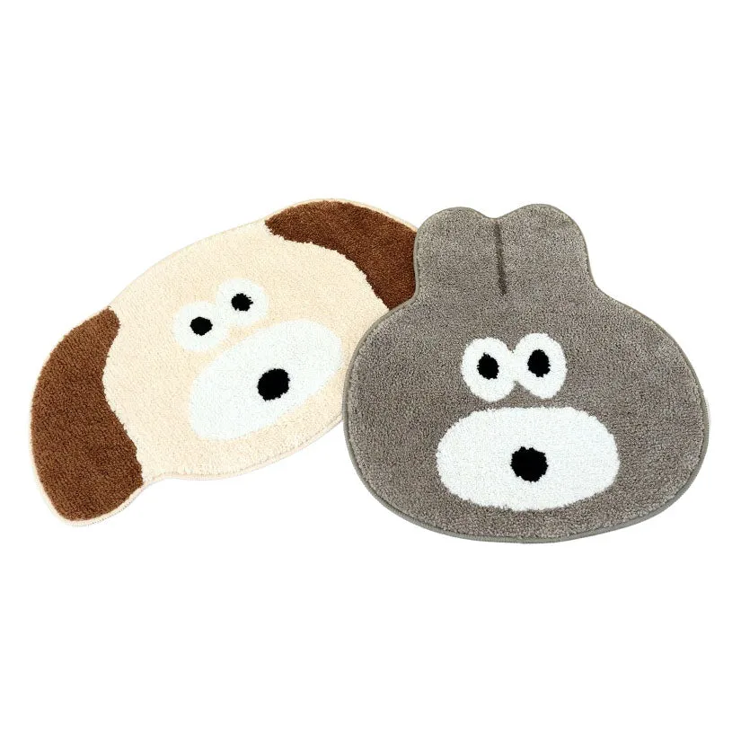 Bunny Puppy Cute Characters Shaped Floor Mats Rugs Bathroom Home Bed Door Foot Pads Felt Anti-slip