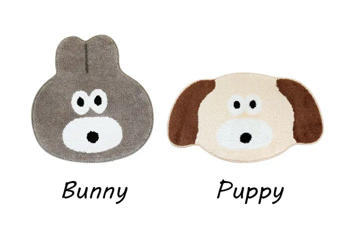 Bunny Puppy Cute Characters Shaped Floor Mats Rugs Bathroom Home Bed Door Foot Pads Felt Anti-slip