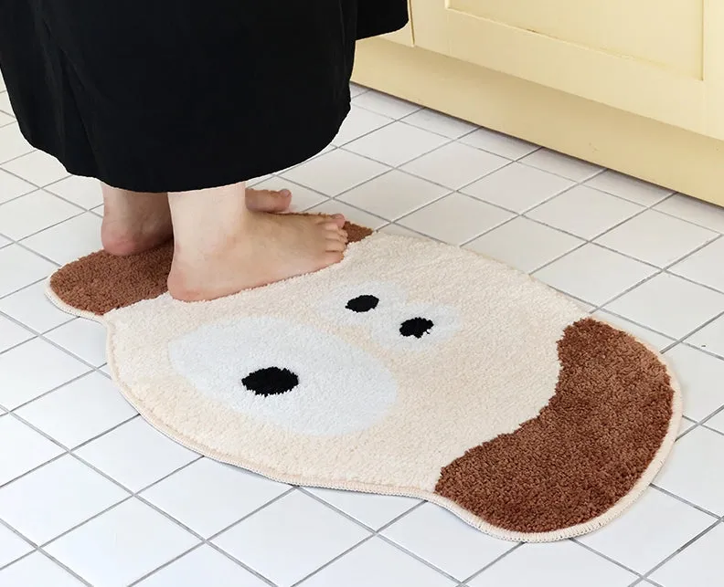 Bunny Puppy Cute Characters Shaped Floor Mats Rugs Bathroom Home Bed Door Foot Pads Felt Anti-slip