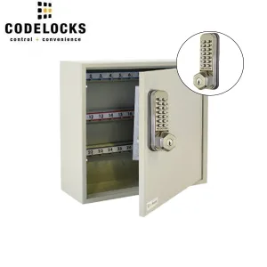 CodeLocks - Key Secure Hook Padlock Cabinet w/ CL255 - Portable - Mechanical Lock - Tubular Mortise Latch - 25 Padlocks