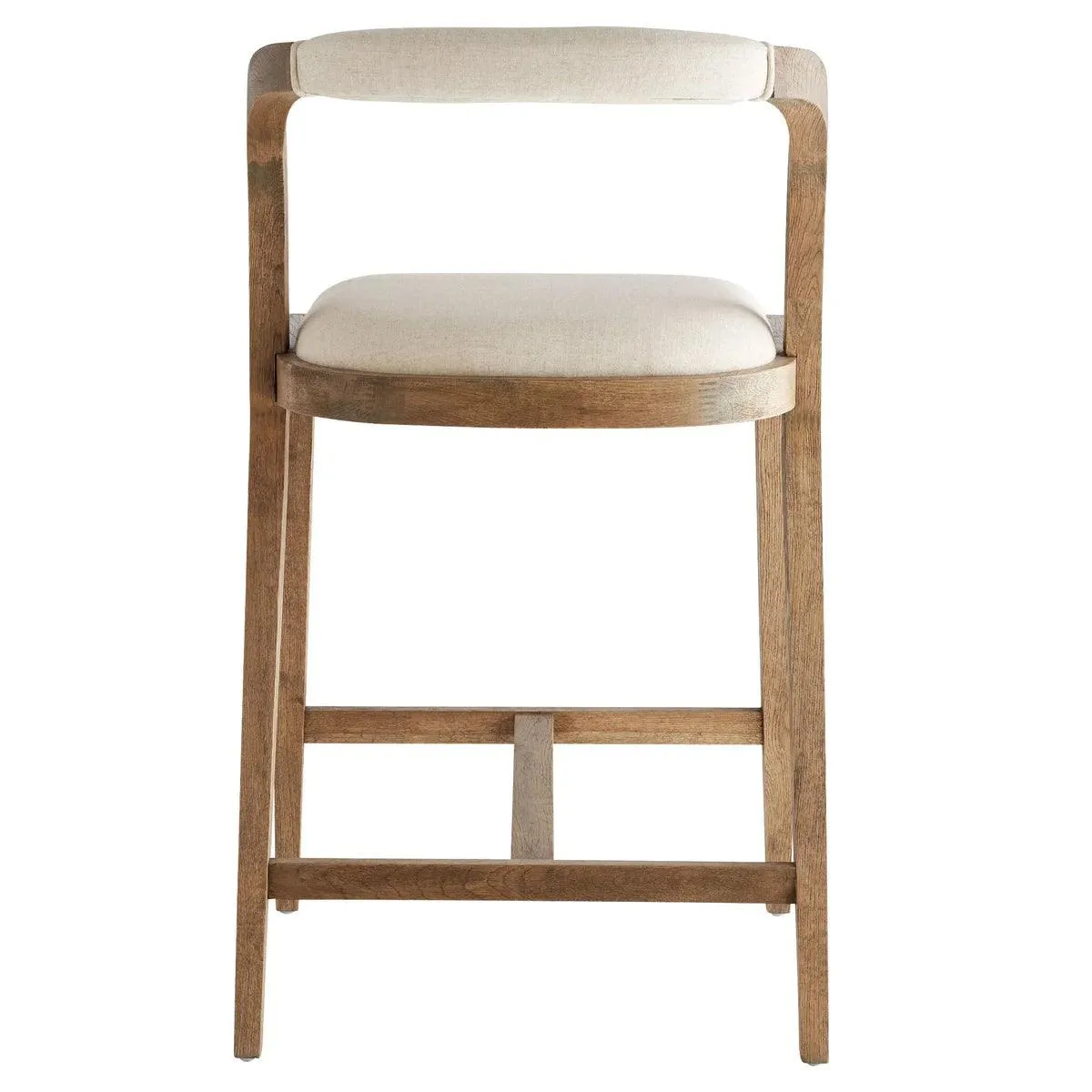 Curved Back Natural Wood Counter Stool