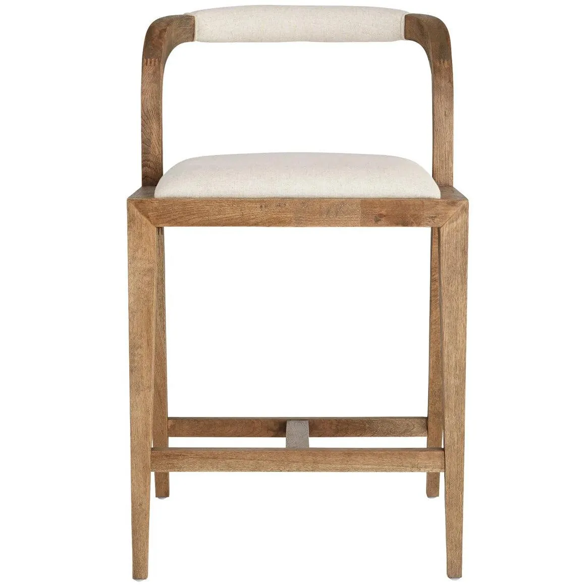 Curved Back Natural Wood Counter Stool