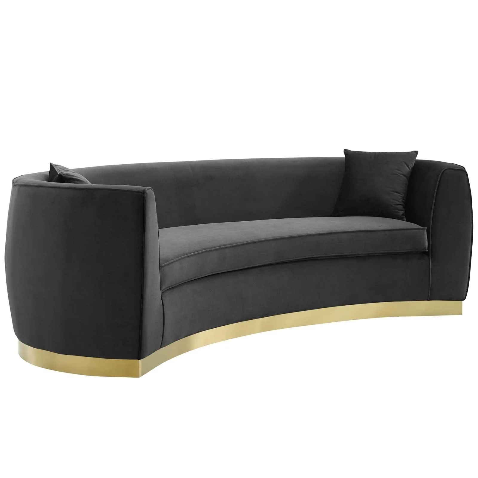 Curvy Velvet Sofa in Black