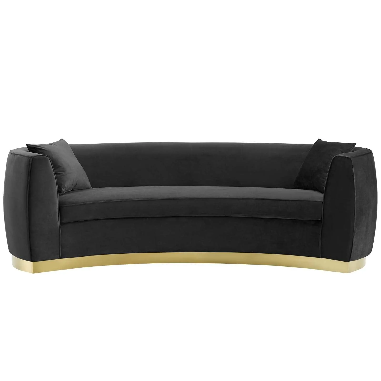 Curvy Velvet Sofa in Black