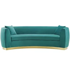 Curvy Velvet Sofa in Teal