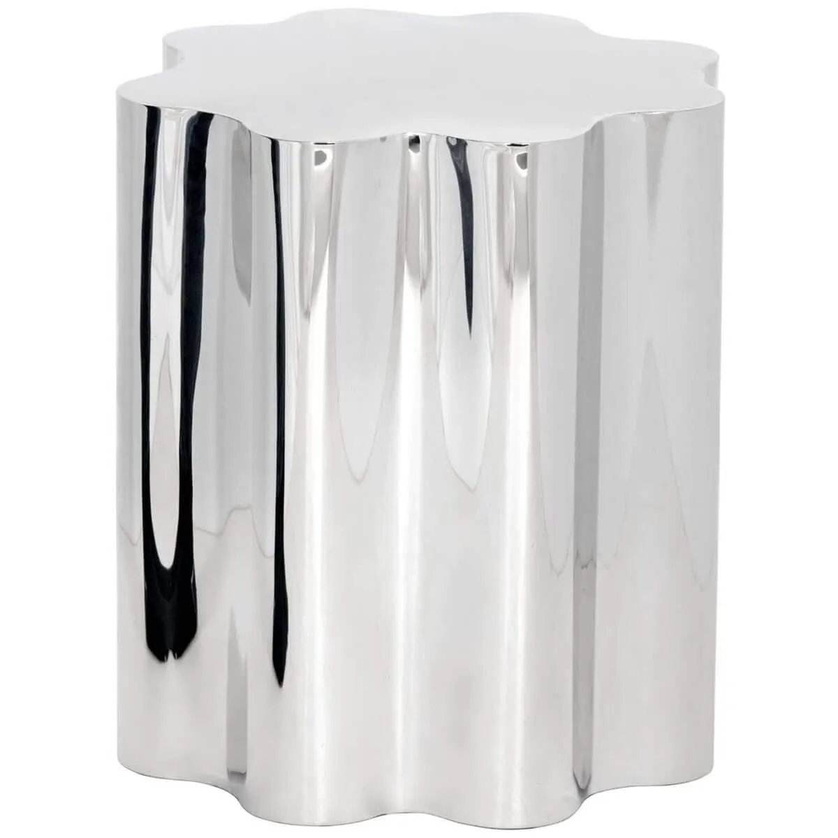 Dahlia Side Table, Polished Stainless